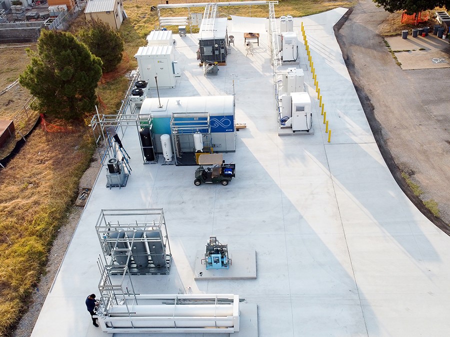 aerial view of hydrogen technology demonstration site
