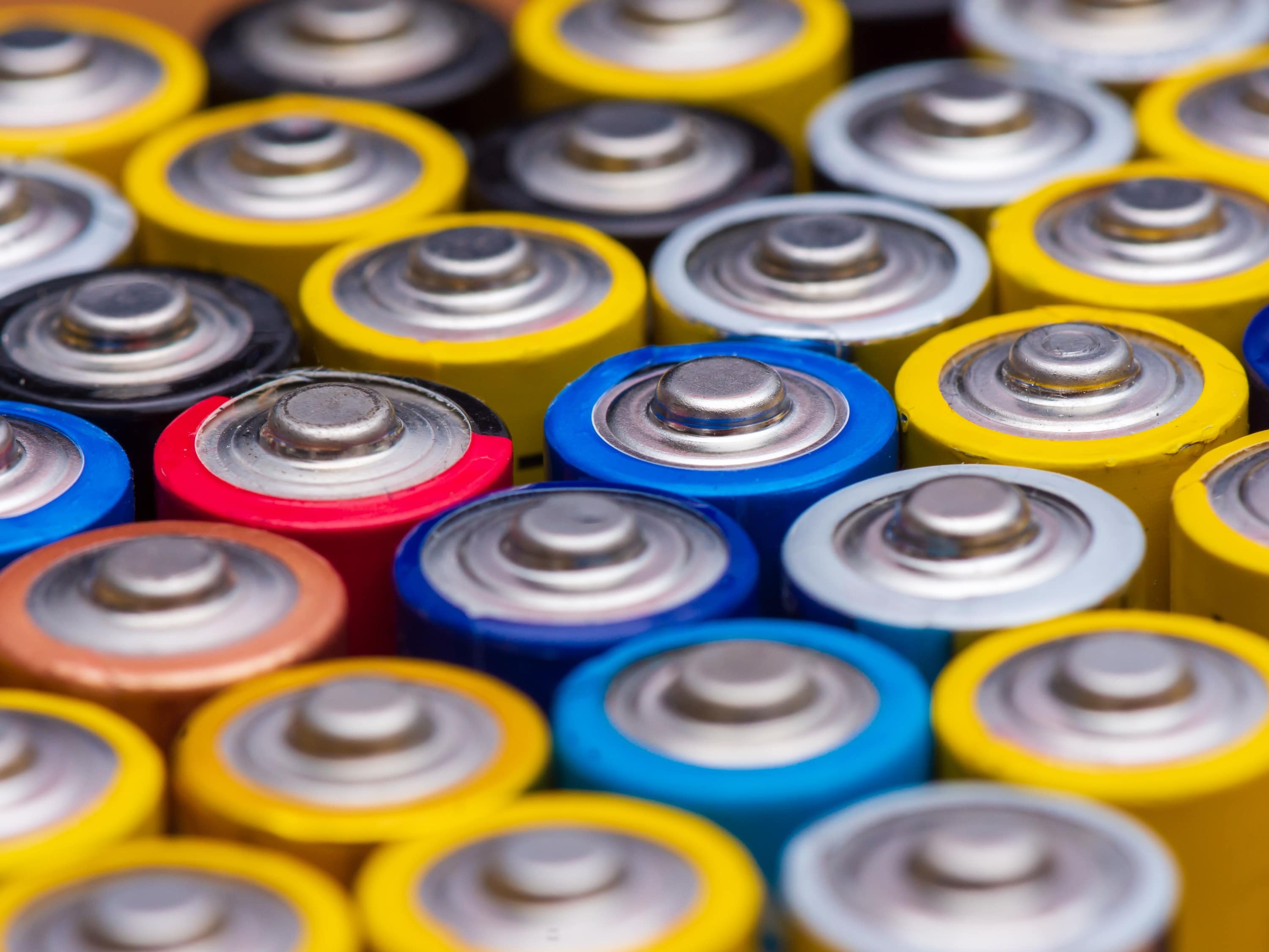 Close-up of AA batteries