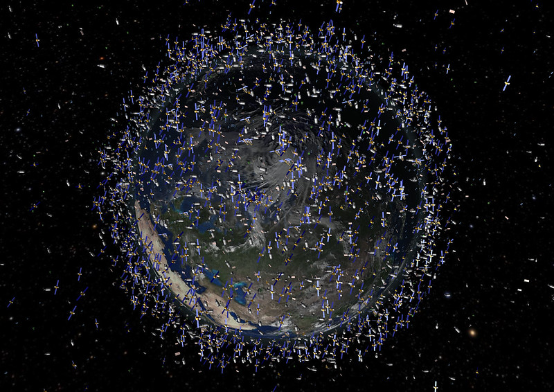 Space debris surrounding earth